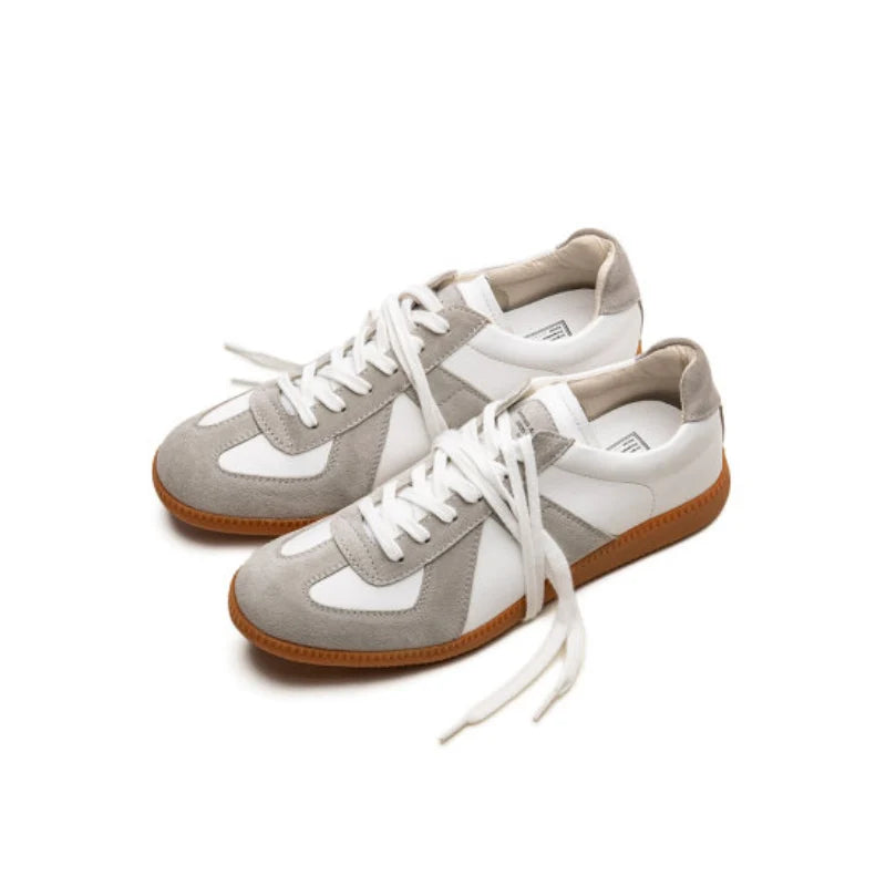 Unisex Vintage Patchwork Trainers with Gum Sole
