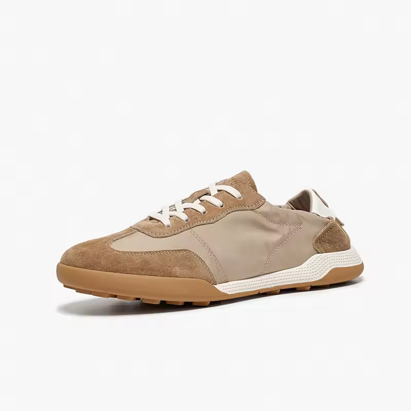 Women's Suede Patchwork Trainers with Flat Sole