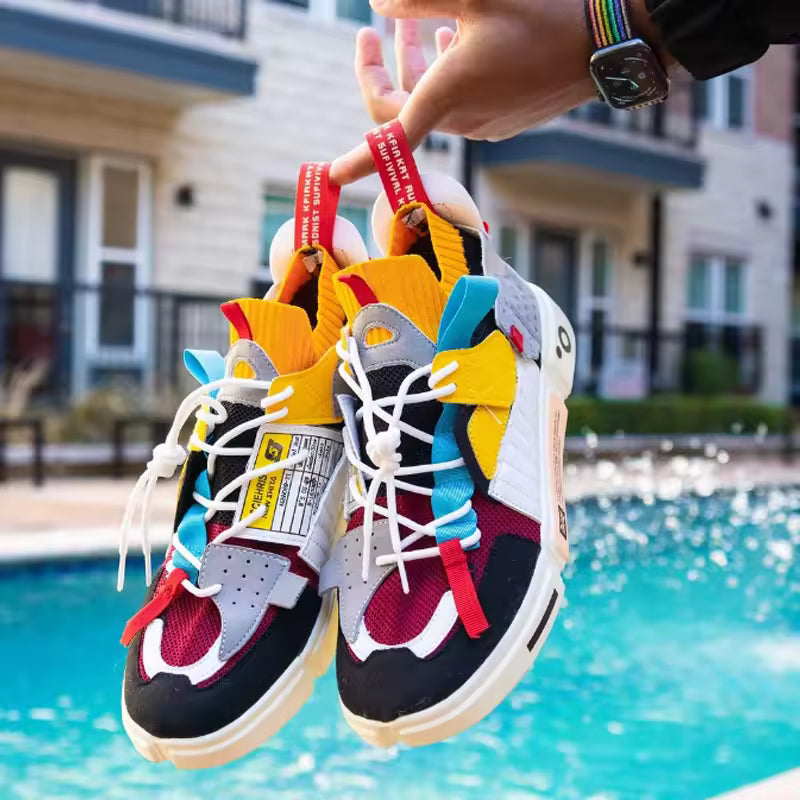 Retro Chunky Y2K Trainers in Breathable Mesh