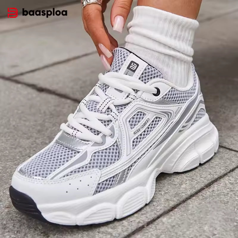 Women's Silver Retro Running Trainers