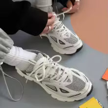 Retro Chunky Y2K Trainers in Breathable Mesh
