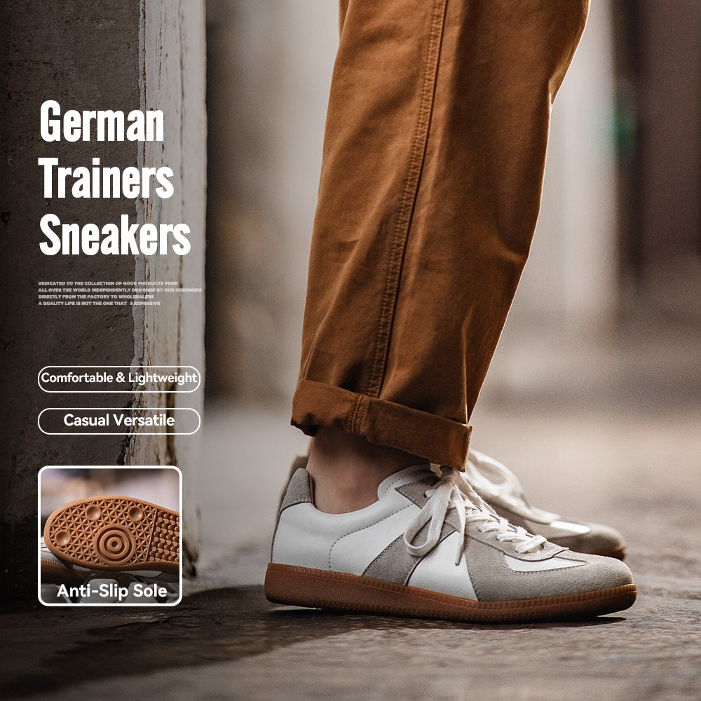 Unisex Vintage Patchwork Trainers with Gum Sole