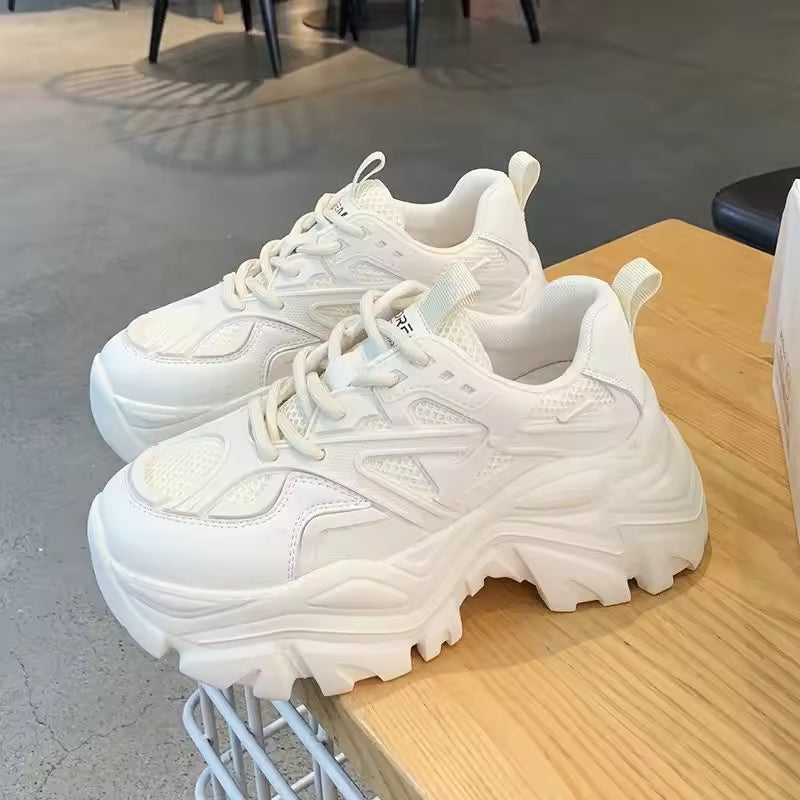 Women's Black Chunky Platform Trainers