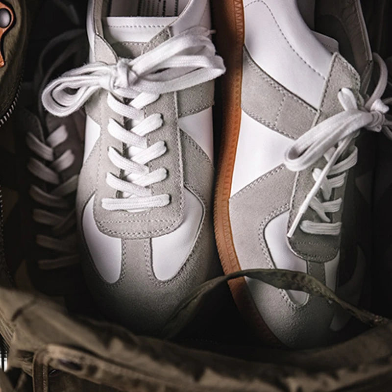 Unisex Vintage Patchwork Trainers with Gum Sole