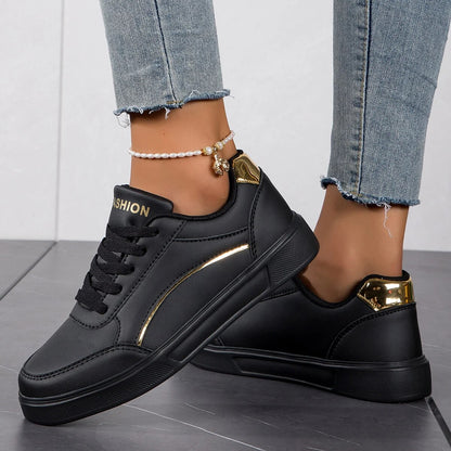 Women's White Platform Court Trainers