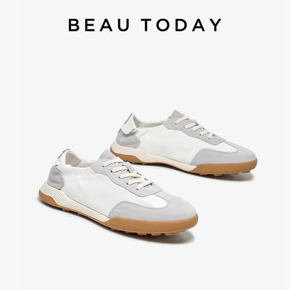 Women's Suede Patchwork Trainers with Flat Sole