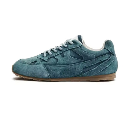 Women's Suede Retro Trainers with Gum Sole