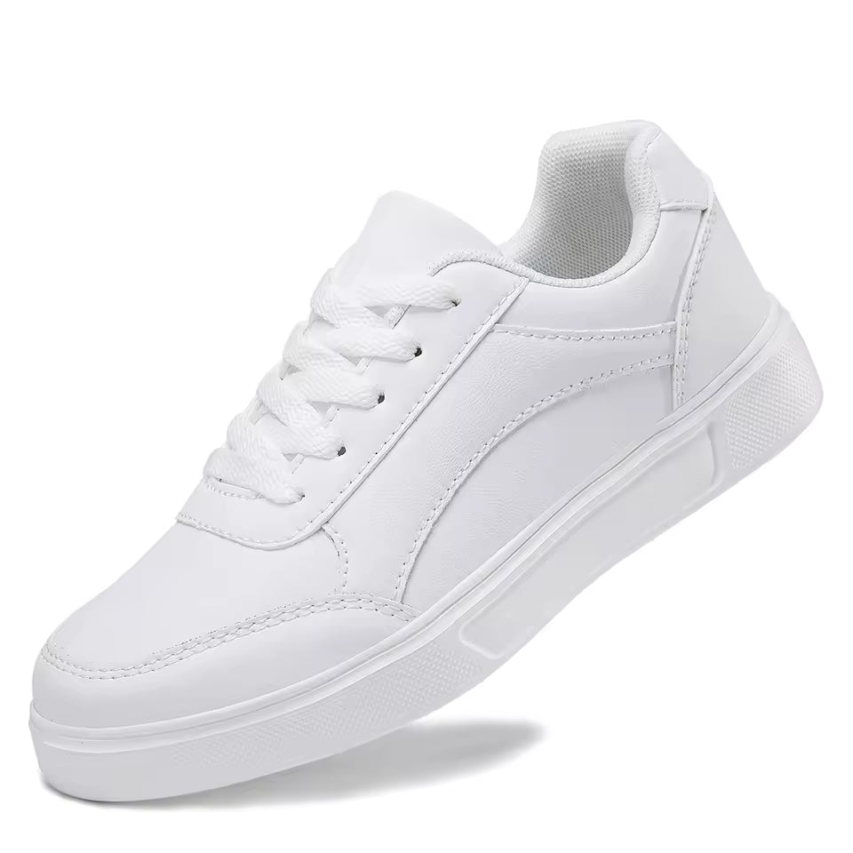 Women's White Platform Court Trainers