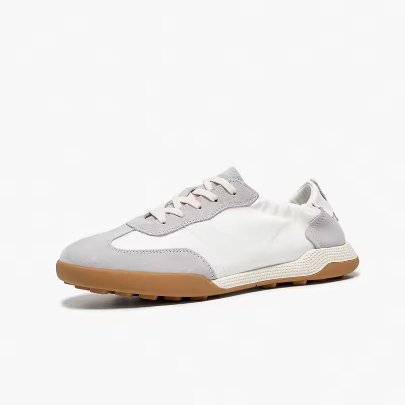 Women's Suede Patchwork Trainers with Flat Sole