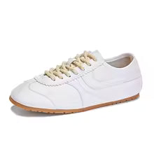 Women's Retro Leather Trainers with Suede Toe Panel