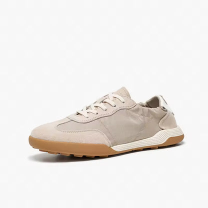 Women's Suede Patchwork Trainers with Flat Sole
