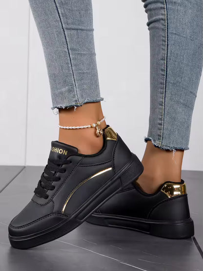 Women's White Platform Court Trainers