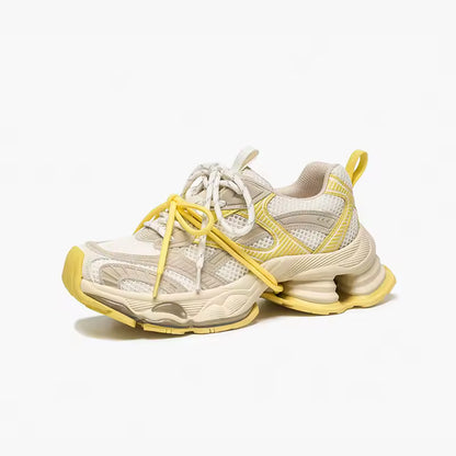 Women's Chunky Mesh and Leather Trainers