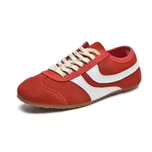 Women's Retro Leather Trainers with Suede Toe Panel