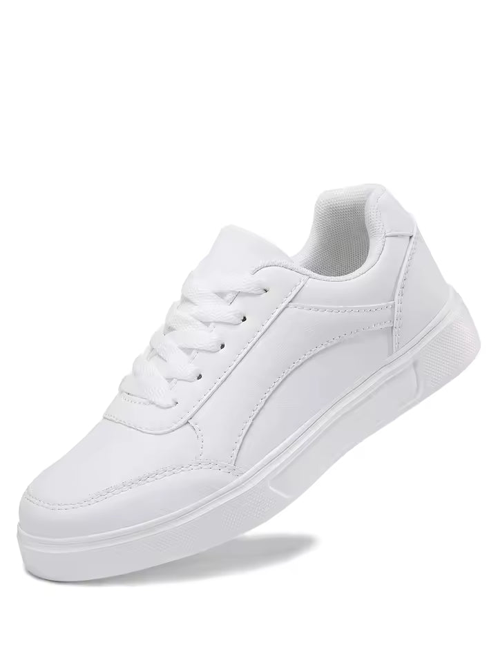 Women's White Platform Court Trainers