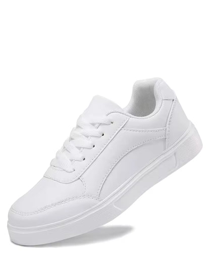 Women's White Platform Court Trainers