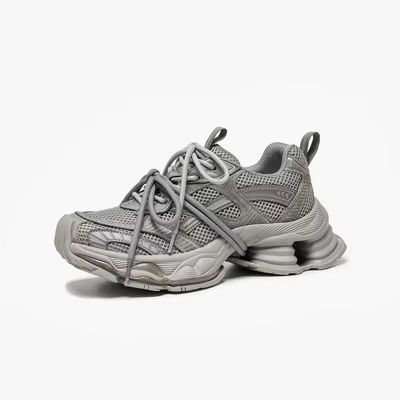 Women's Chunky Mesh and Leather Trainers