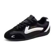 Unisex Retro Racing Trainers with Thin Rubber Sole