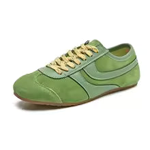 Women's Retro Leather Trainers with Suede Toe Panel