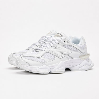 Unisex Chunky Leather & Mesh Trainers in white – view 2