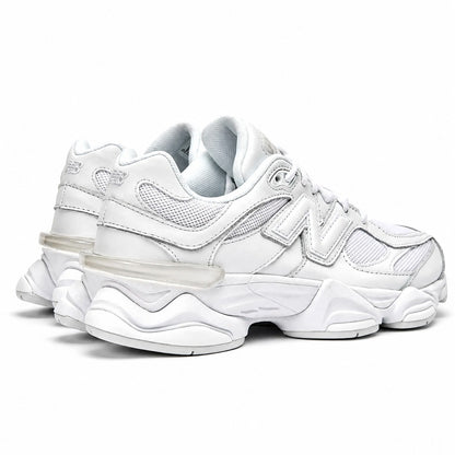 Unisex Chunky Leather & Mesh Trainers in white – view 3