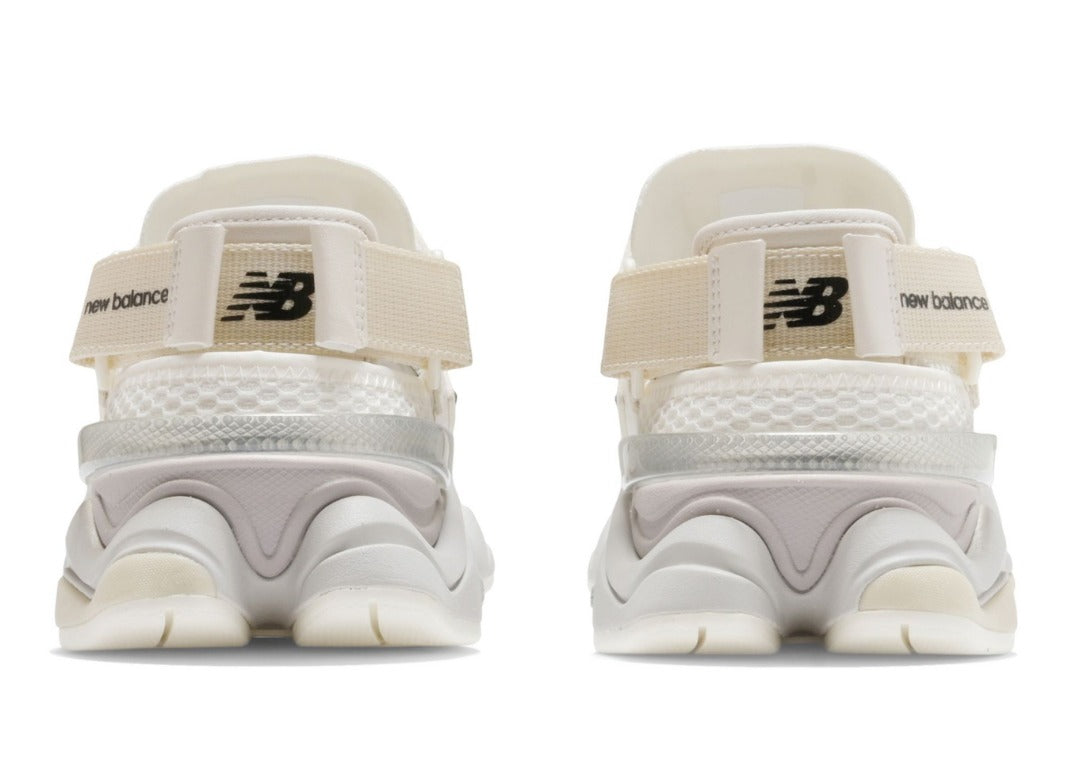 Unisex Chunky Mesh Trainers with Heel Strap in off-white, mauve – view 3