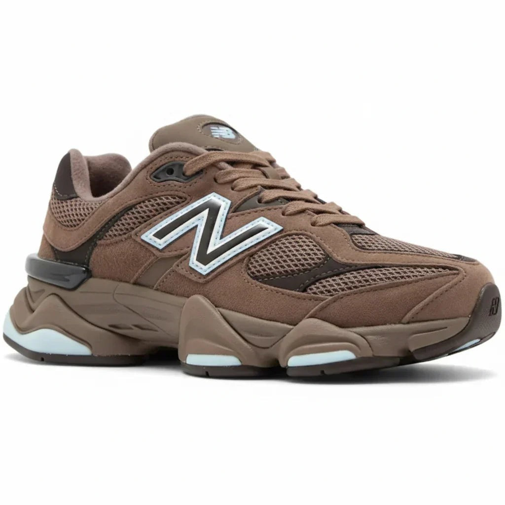 Unisex Chunky Suede Trainers in brown, ice blue – view 2
