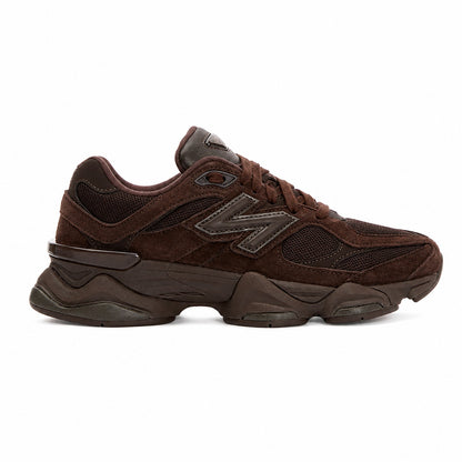 Unisex Chunky Suede Trainers in chocolate brown – side view