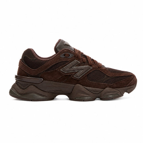 Unisex Chunky Suede Trainers in chocolate brown – side view