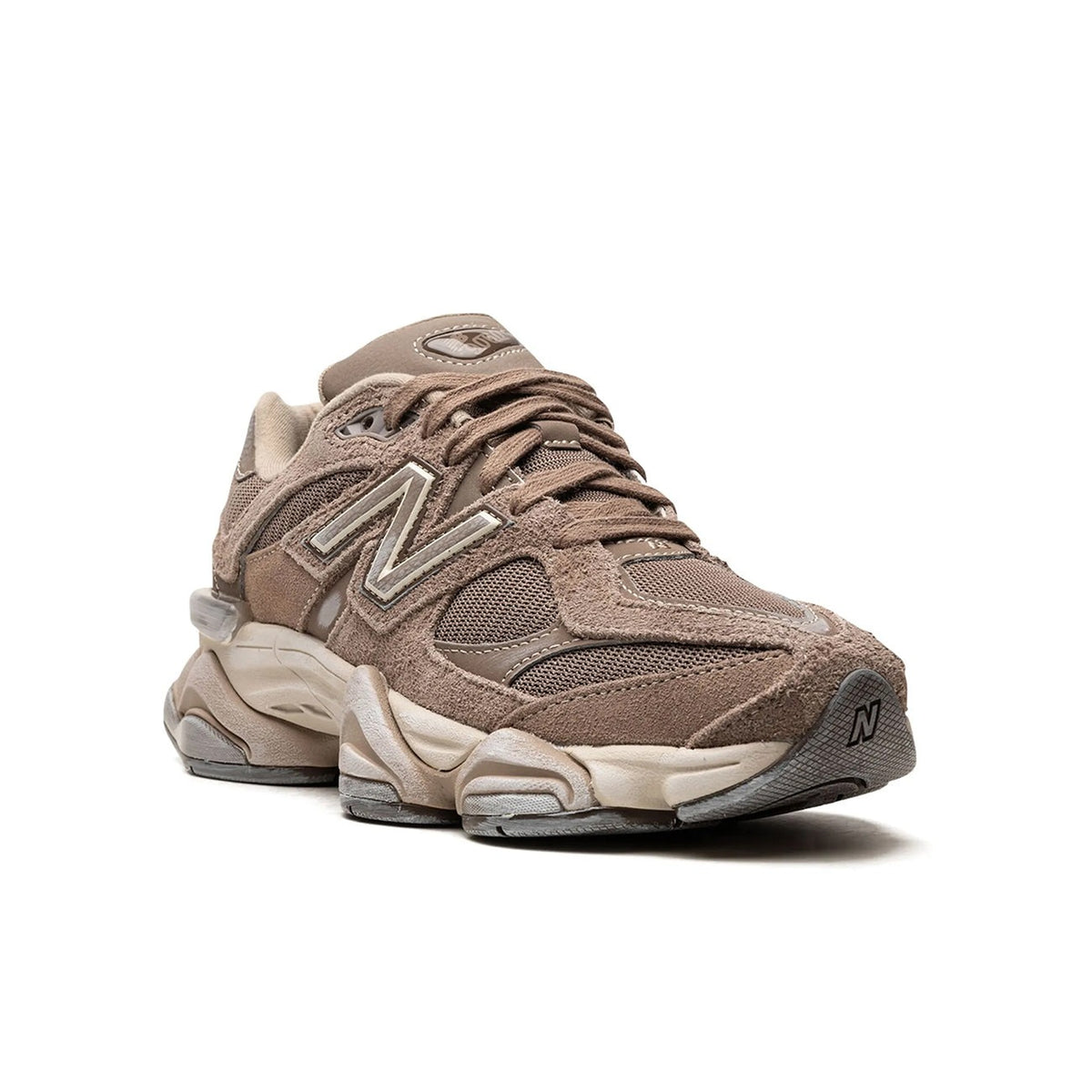 Unisex Chunky Suede Trainers in mushroom brown – view 2