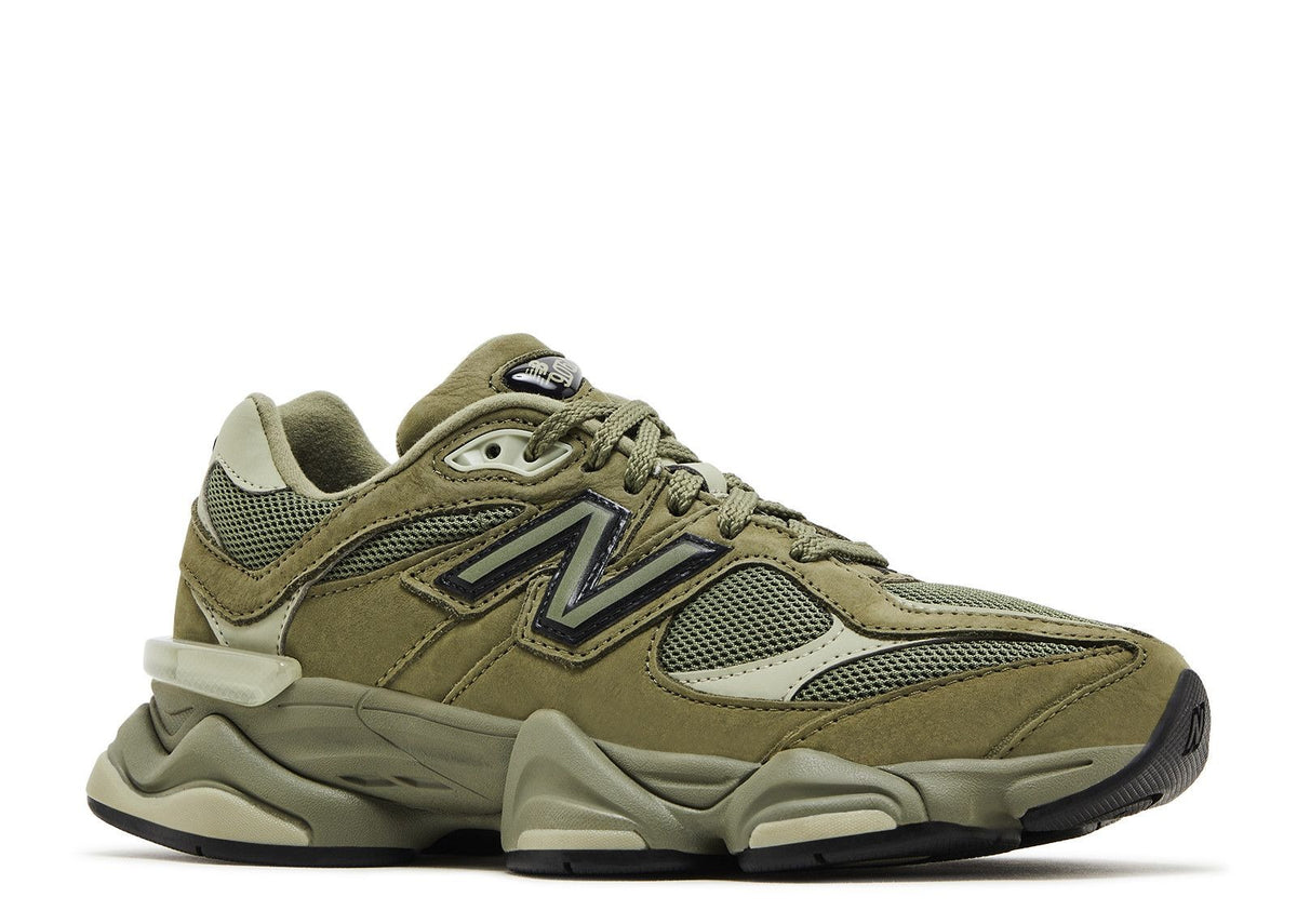 Unisex Chunky Suede Trainers in olive green – view 2