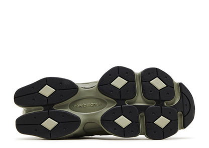 Unisex Chunky Suede Trainers in olive green – view 4