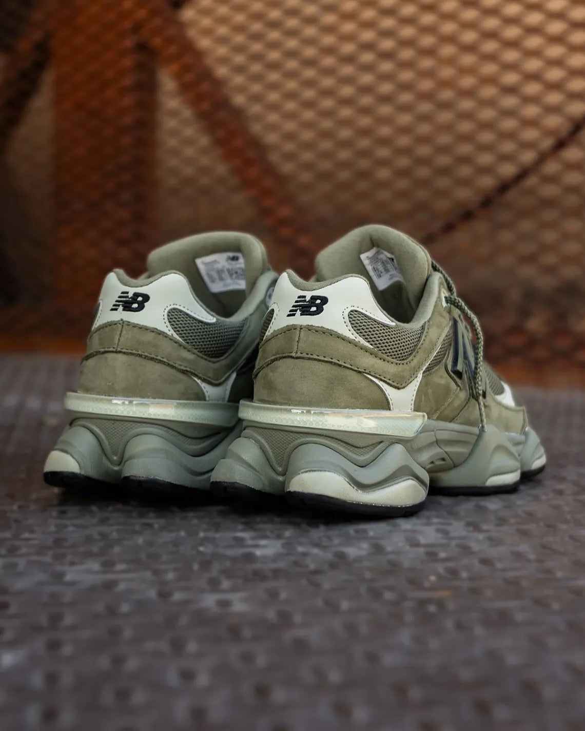 Unisex Chunky Suede Trainers in olive green – view 5
