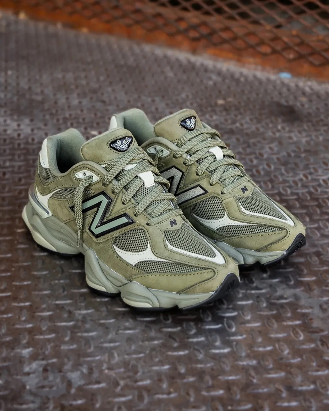 Unisex Chunky Suede Trainers in olive green – view 6