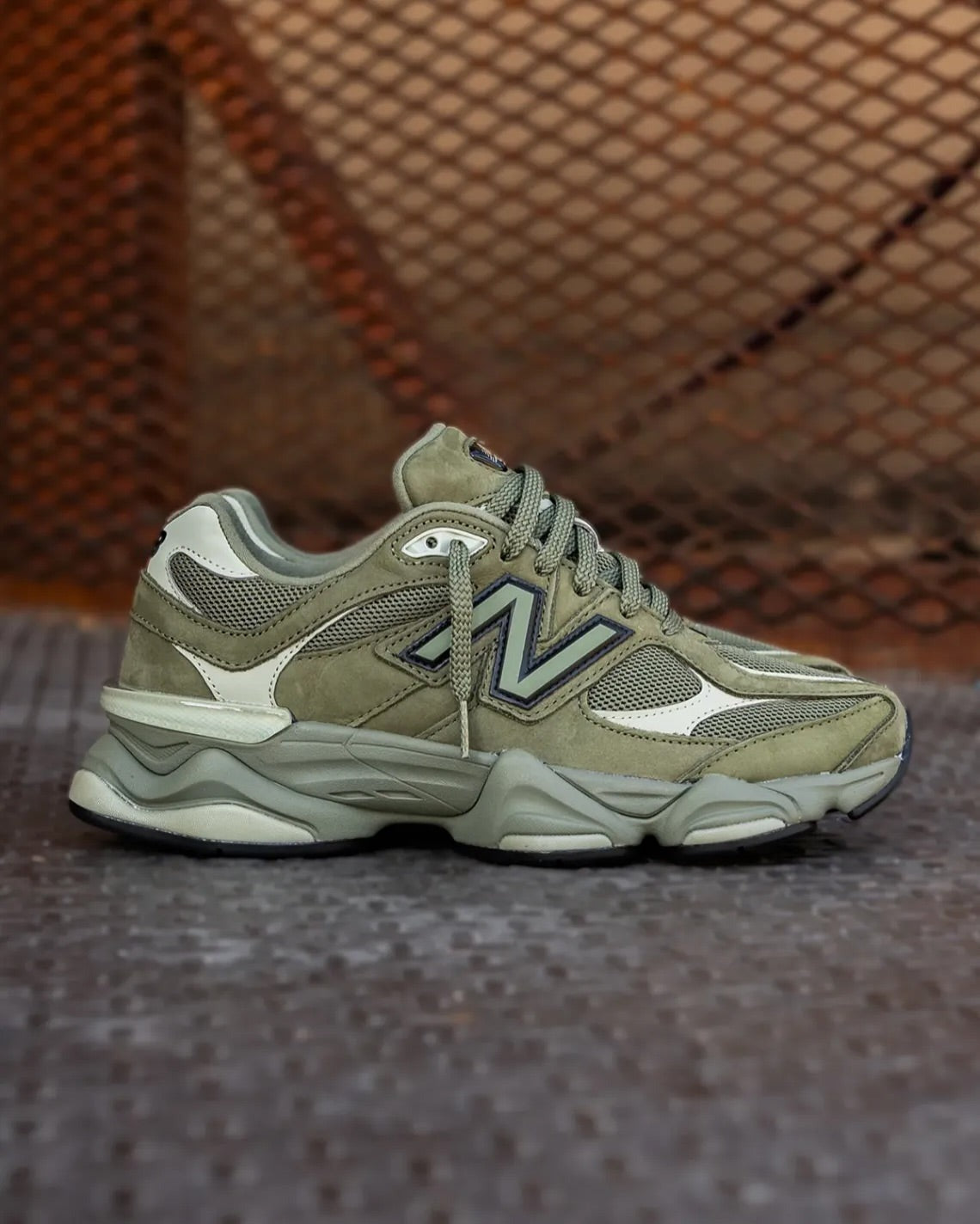 Unisex Chunky Suede Trainers in olive green – view 7