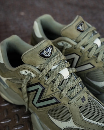 Unisex Chunky Suede Trainers in olive green – view 8