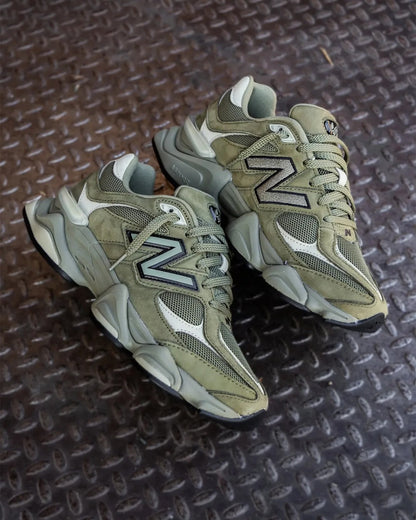 Unisex Chunky Suede Trainers in olive green – view 9