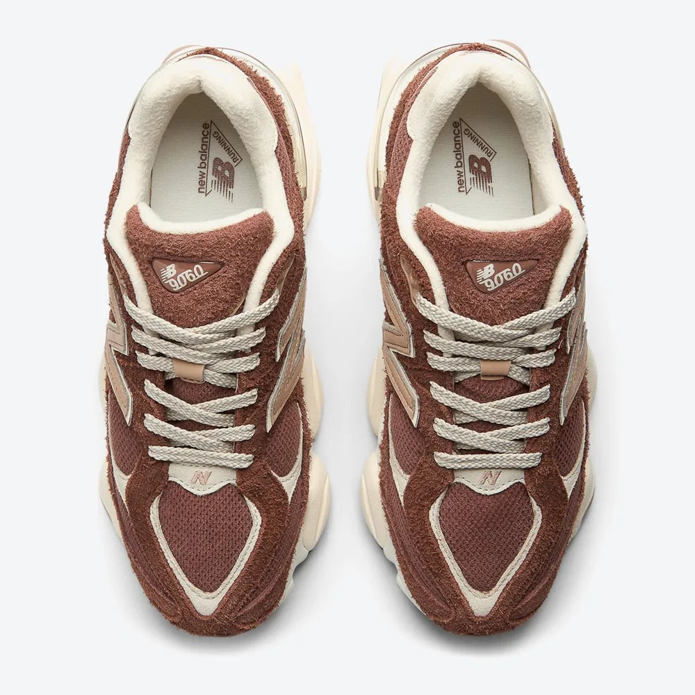 Unisex Chunky Suede Trainers in rust brown, cream – view 2