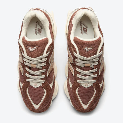 Unisex Chunky Suede Trainers in rust brown, cream – view 2