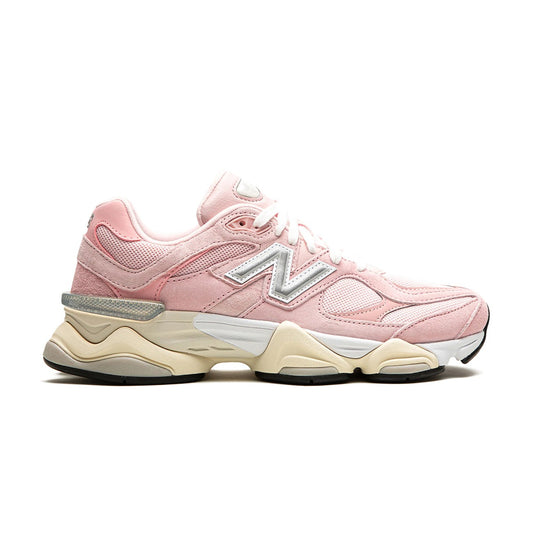 Unisex Chunky Suede Trainers in soft pink, cream – side view