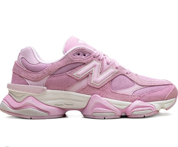 Unisex Chunky Suede Trainers in pink – side view