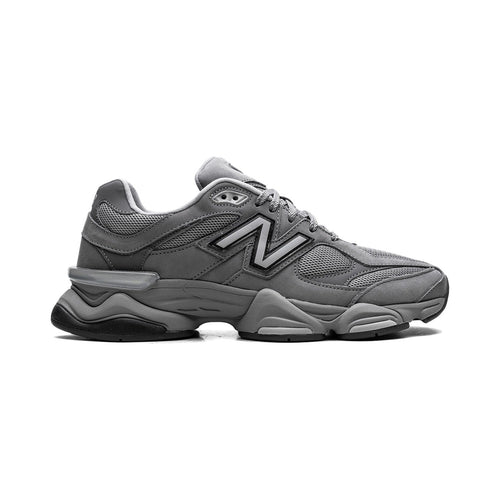 Unisex Chunky Suede Trainers in grey – side view