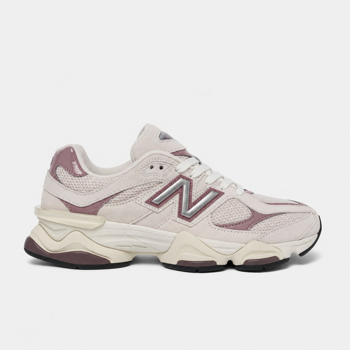 Unisex Chunky Trainers in cream, mauve – side view