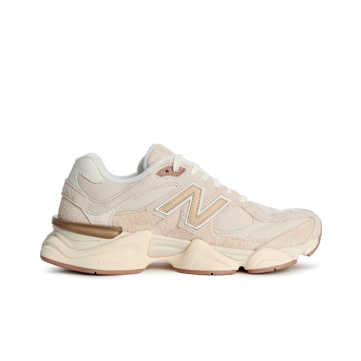 Unisex Chunky Trainers in cream, soft peach – side view
