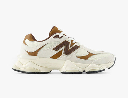 Unisex Chunky Trainers in cream, tan brown – side view