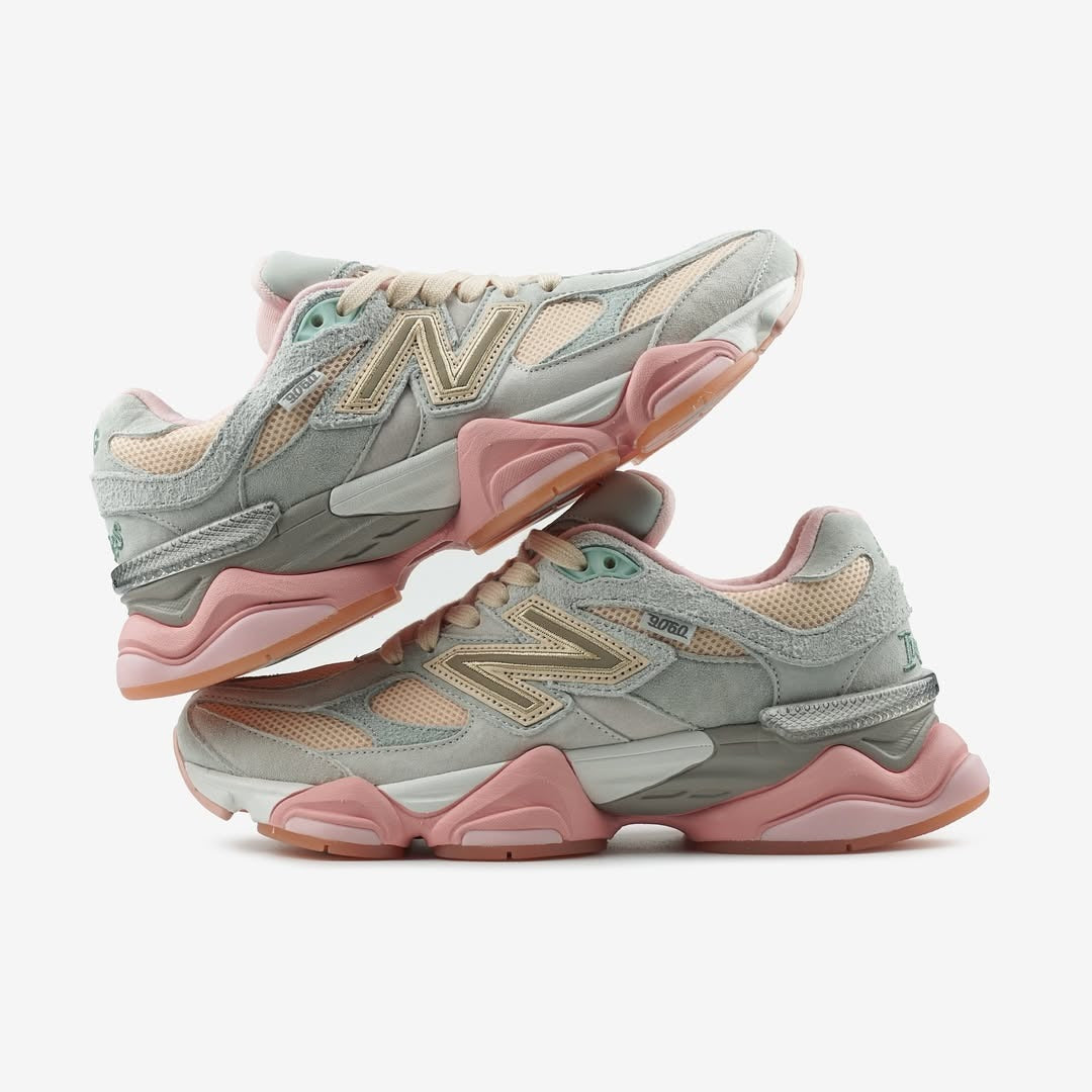Unisex Chunky Trainers in grey, peach, pink – view 3