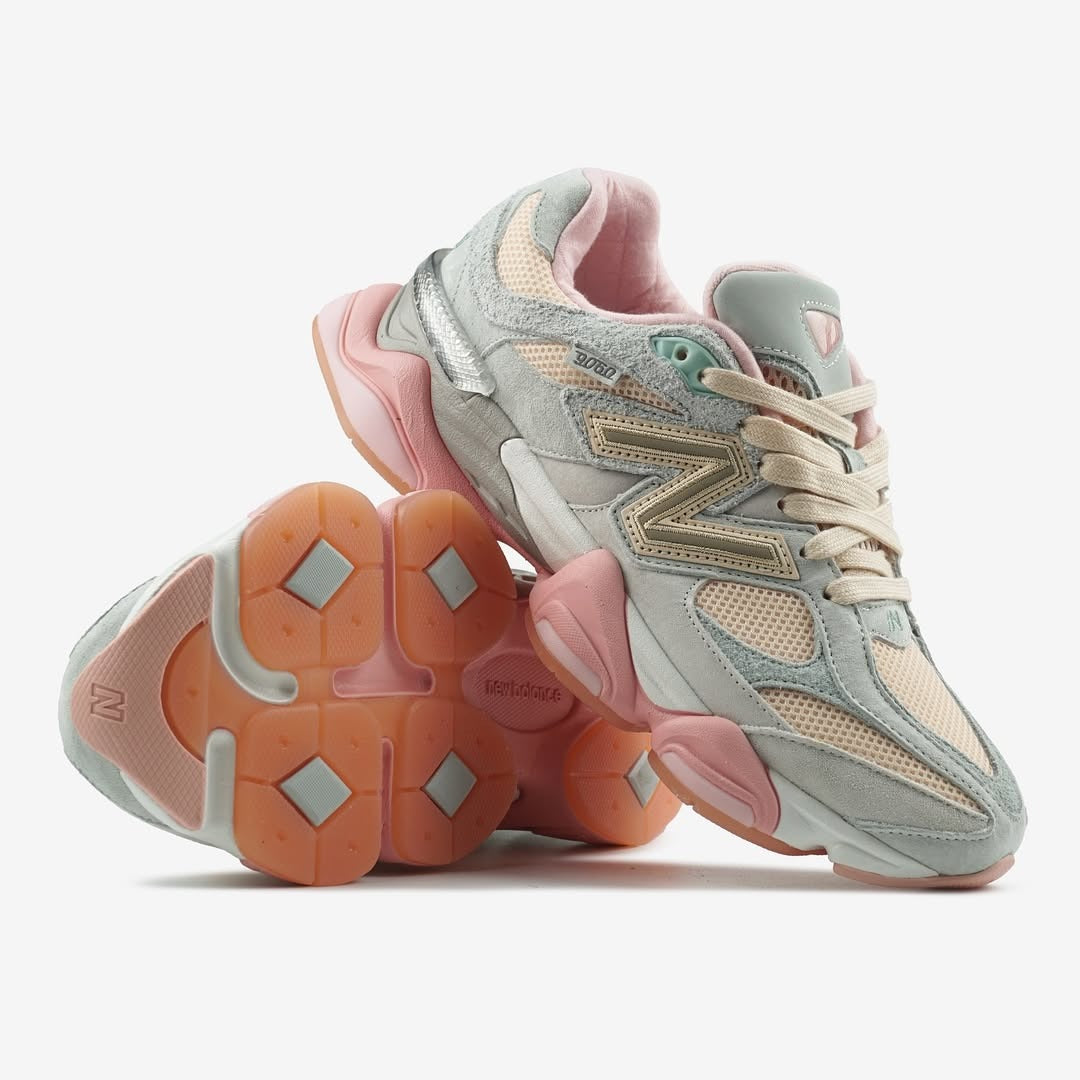 Unisex Chunky Trainers in grey, peach, pink – view 5
