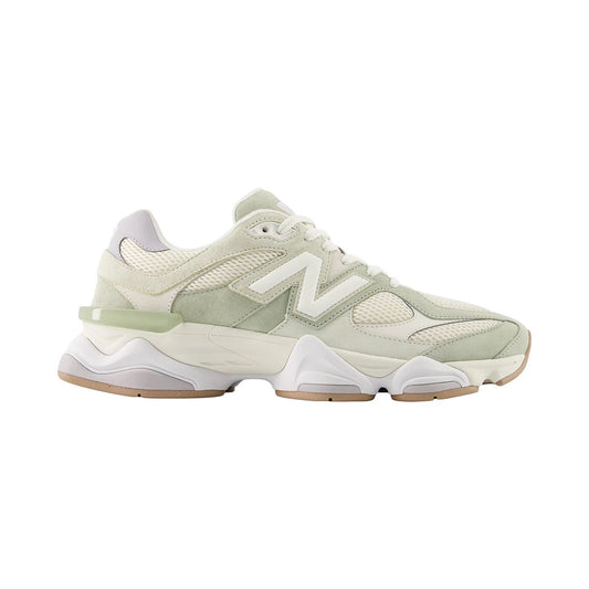 Unisex Chunky Trainers in pale sage, cream – side view