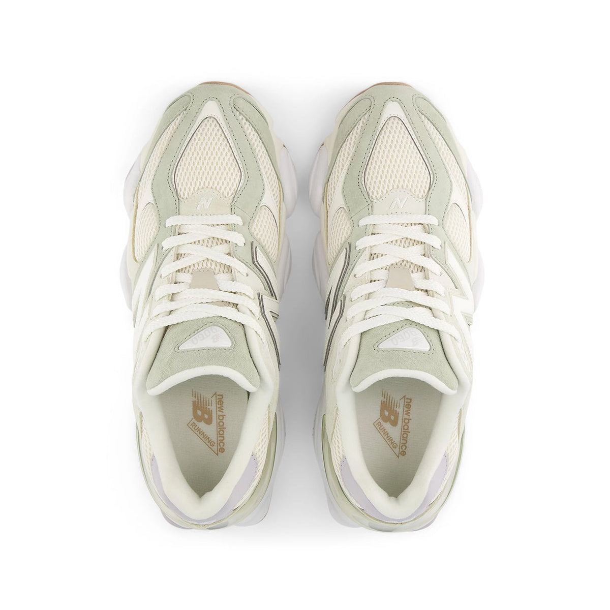 Unisex Chunky Trainers in pale sage, cream – view 3