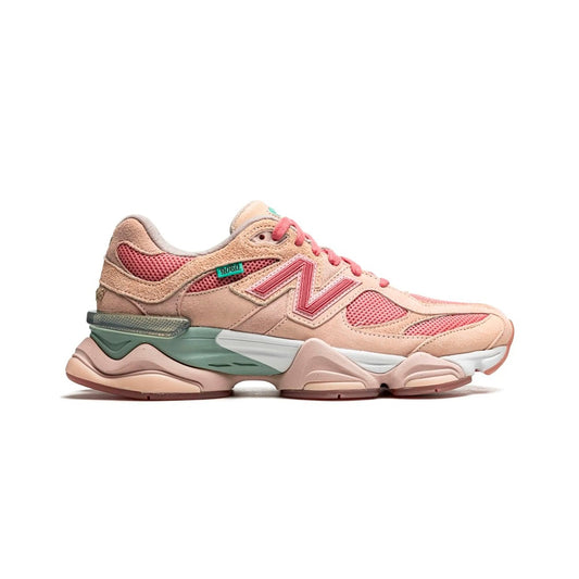 Unisex Chunky Trainers in peach, coral, sage green – side view